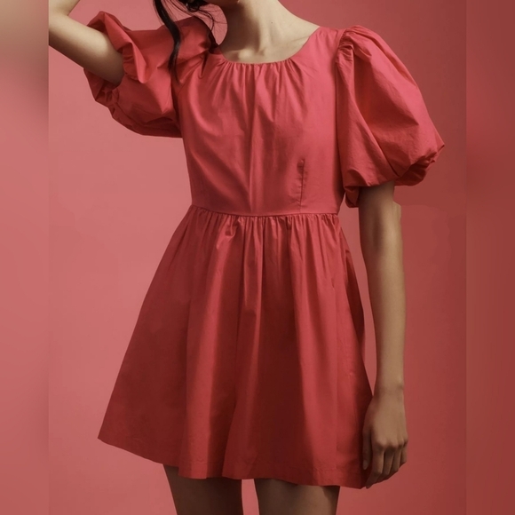 Anthropologie Pants - By Anthropologie Women's Puff-Sleeve Romper w Pockets, Fuchsia Hot Pink